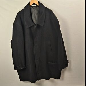 Irvine Park Men's Black Wool Coat Jacket Size 4XL Peacoat Business Casual